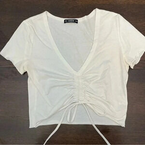 Shein White Juniors size medium Cropped Top